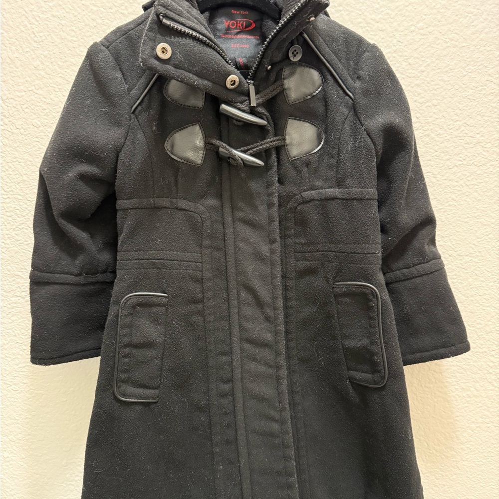 Yoki Kids Black Pea Coat